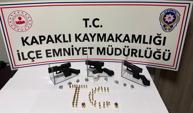 Tekirdağ'da ruhsatsız tabanca ele geçirildi