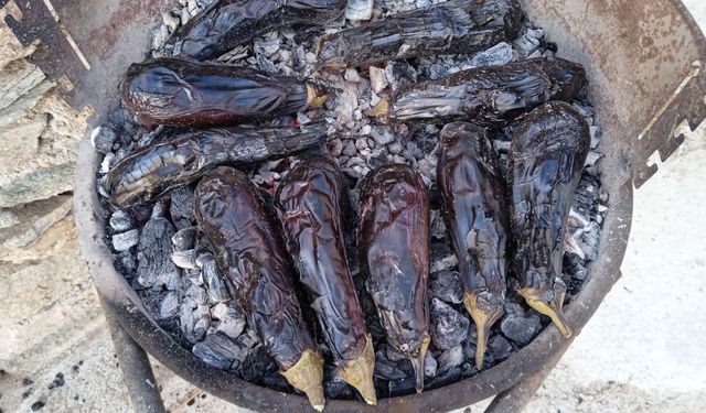 Közlenen Patlıcanlar Kışa Hazırlanıyor