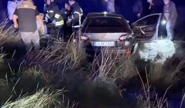 Tekirdağ’da otomobil şarampole yuvarlandı: 1 ölü, 1 yaralı