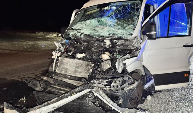 Edirne’de tıra çarpan panelvan hurdaya döndü