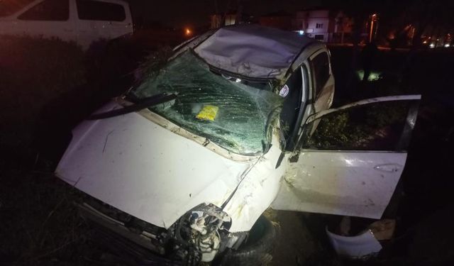 Tekirdağ'da alkollü sürücü su kanalına uçtu