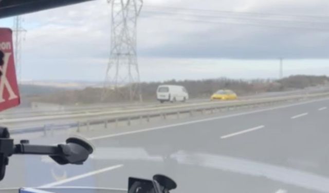 İstanbul Havalimanı yolunda ters yönde giden araç kamerada