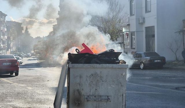 Tekirdağ’da çöp konteynerinde yangın paniği