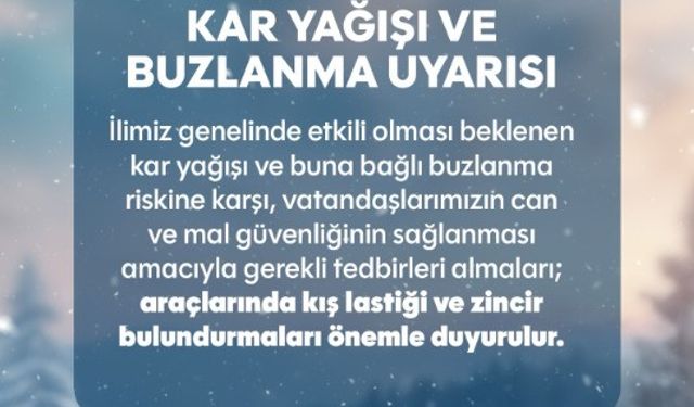Tekirdağ’da kar ve buzlanma uyarısı