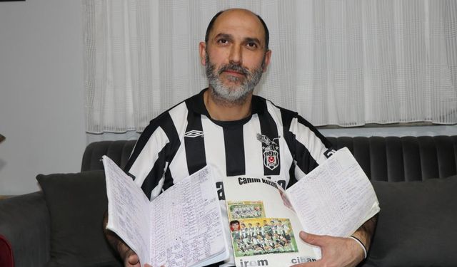 25 yıldır Beşiktaş'ın her maçını tek tek not ediyor