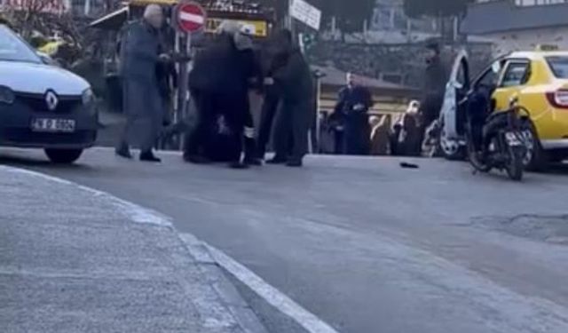 Trafikte tekme tokat yol verme kavgası