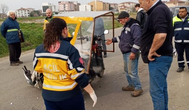 Tekirdağ’da motosiklet kazasında sürücü yaralandı