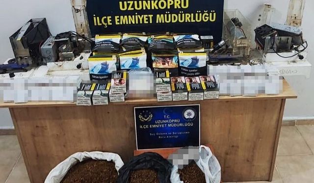 Edirne’de kaçak tütün ve makaron operasyonu