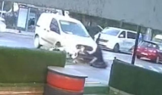 Tekirdağ'da otomobille çarpışan motosikletlinin yaralandığı kaza kamera