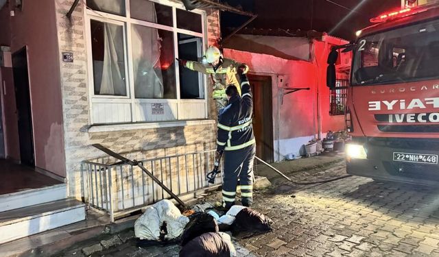 Edirne'de ev yangını