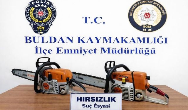 100 bin liralık motorlu testereleri çalan hırsızlar polisten kaçamadı