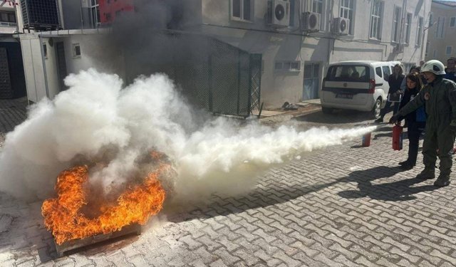 Vize'de yangın ve tahliye tatbikatı