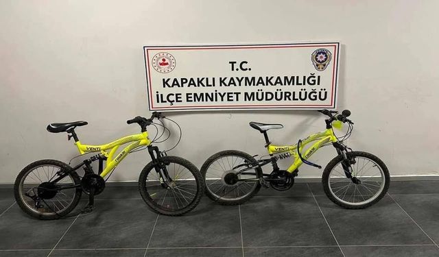 Kapaklı’da bisiklet çalan 2 çocuk yakalandı