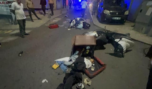 Çorlu'da 2 kişinin yaralandığı kavga anı kamerada