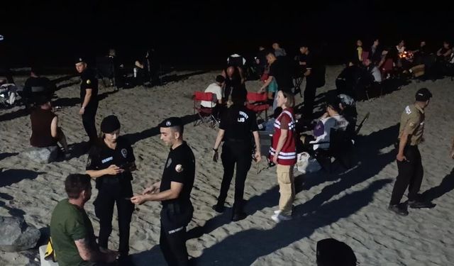 Tekirdağ Emniyeti'nden sahilde "Huzuru Birlikte Koruyalım" çağrısı