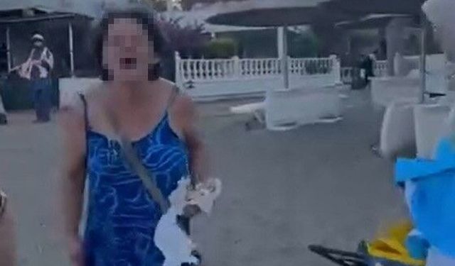İzmir'de plajda sözlü saldırı kameraya yansıdı