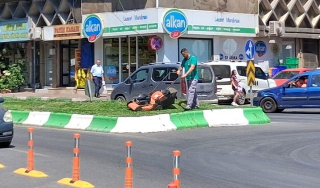 Kırklareli Belediyesi Ekiplerinden Ot Biçme Mesaisi