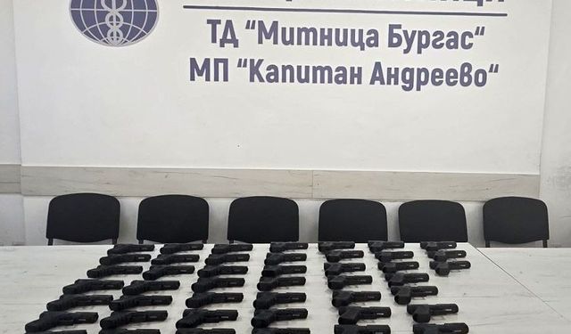 Sınır kapısında incir yüklü tırda 45 adet silah ele geçirildi