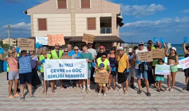 Çevre bilincine dikkat çekmek için Saros Körfezi'nde temizlik yaptılar