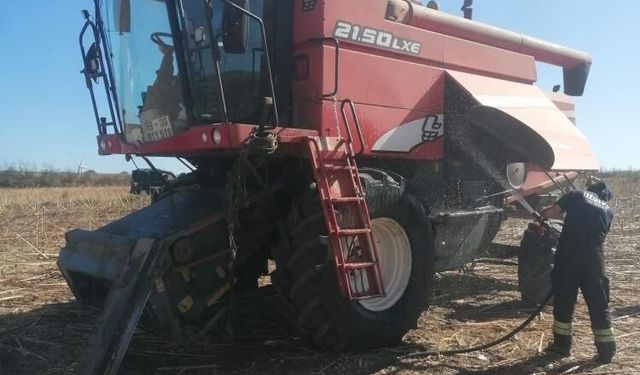 Tekirdağ’da biçerdöver yangını