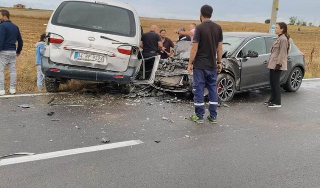 Tekirdağ'da trafik kazası: 2’si çocuk 6 yaralı
