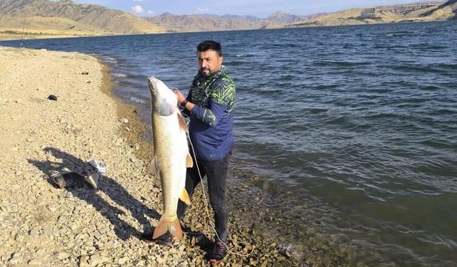 Keban Baraj Gölü’nde 30 kiloluk dev turna balığı