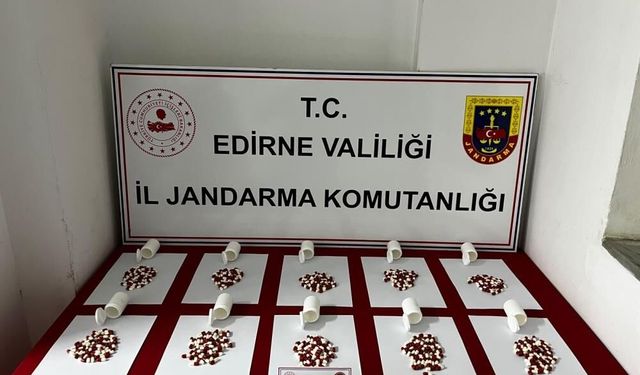 Uzunköprü'de 568 adet hap ele geçirildi