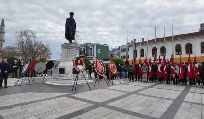 Edirne'nin kurtuluş gününde CHP'nin çelengi sahipsiz kaldı