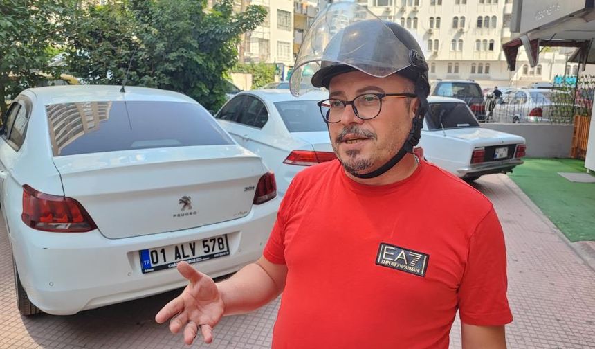 Otomobil sürücüsüne ‘kask' cezası şoku
