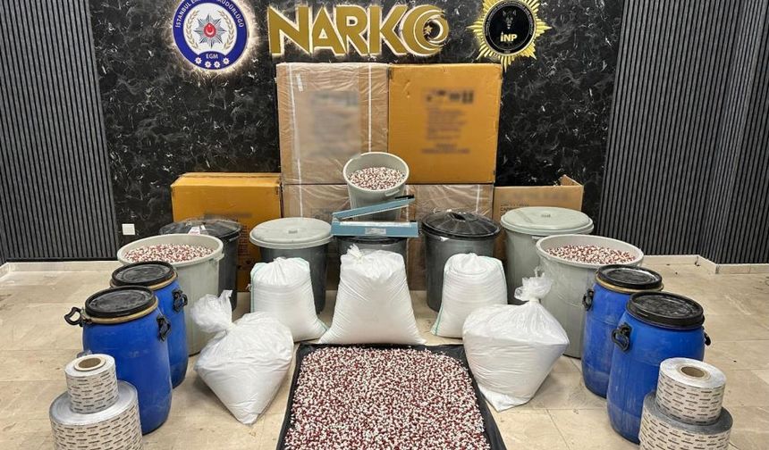 İstanbul'da 2,5 milyondan fazla sentetik ecza hap ele geçirildi