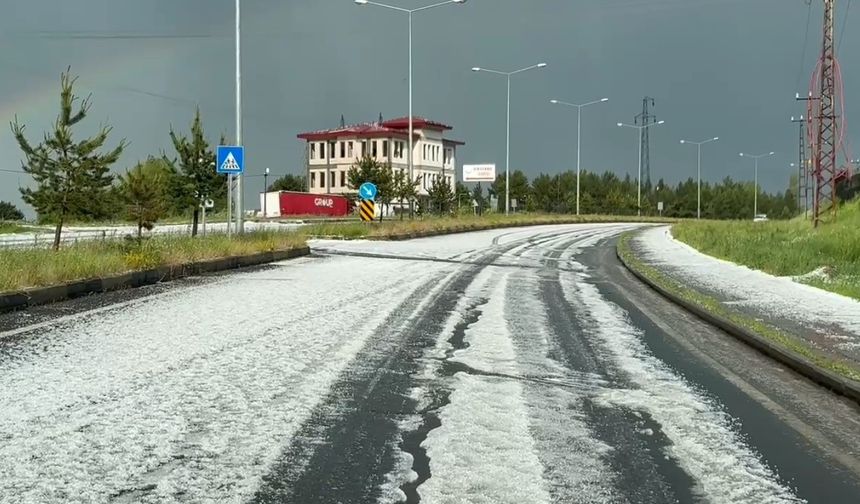 Sarıkamış'ta dolu yağışı hayatı olumsuz etkiledi