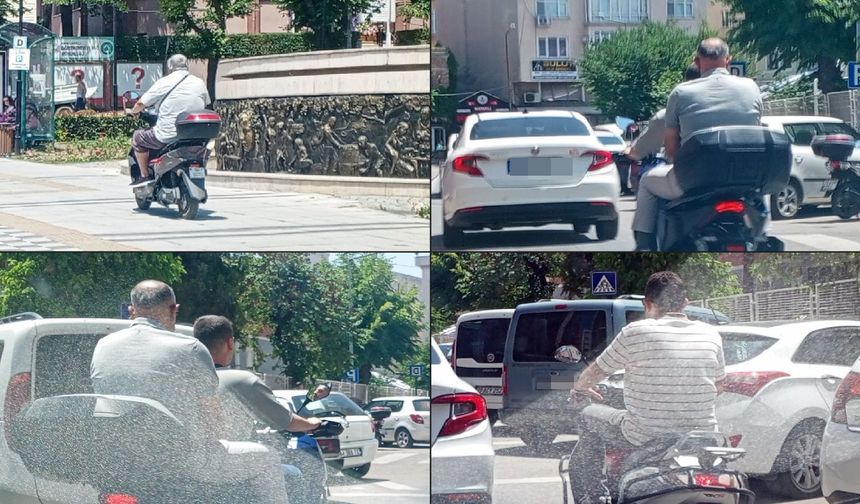 Kırklareli’nde Motosikletliler Ekipmansız Trafikte