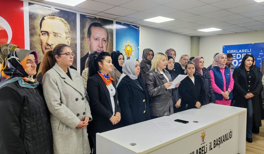 AK Parti Kırklareli Kadın Kolları’ndan 25 Kasım Açıklaması