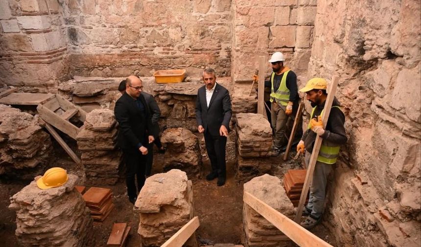Toprak altından çıkan hazine "Gazimihal Hamamı"