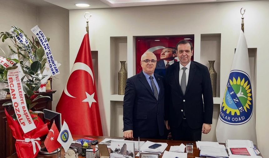 Başkan Özalp’ten Vize Esnaf Odası’na Tebrik Ziyareti
