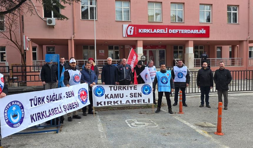 Kamu-Sen’den Defterdarlık Önünde Ek Zam ve Vergi Tepkisi