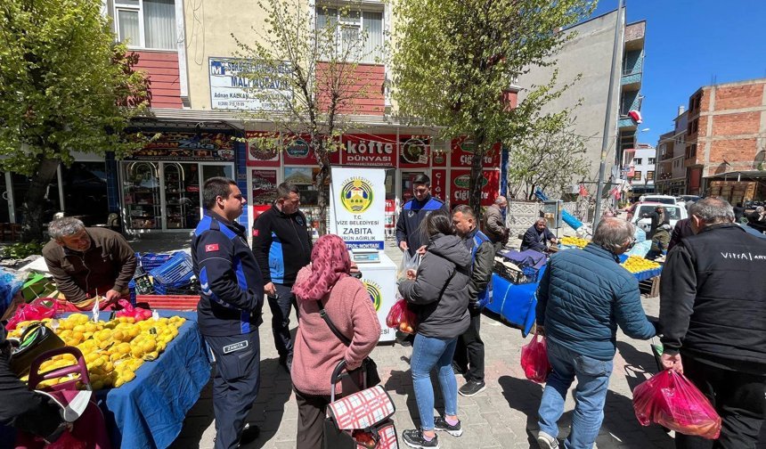 Vize Belediyesi’nden Pazarda Ağırlık Kontrol Uygulaması