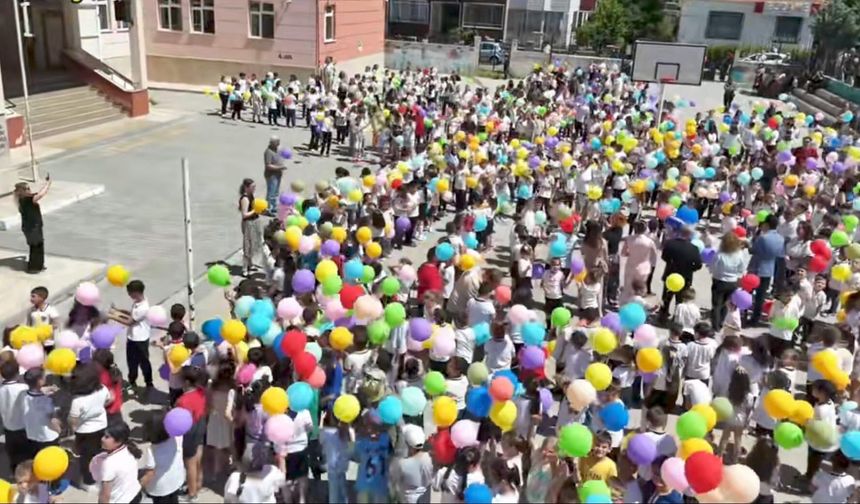 Lüleburgaz'da lösemiyi yenen öğrenci için gökyüzüne balonlar bırakıldı