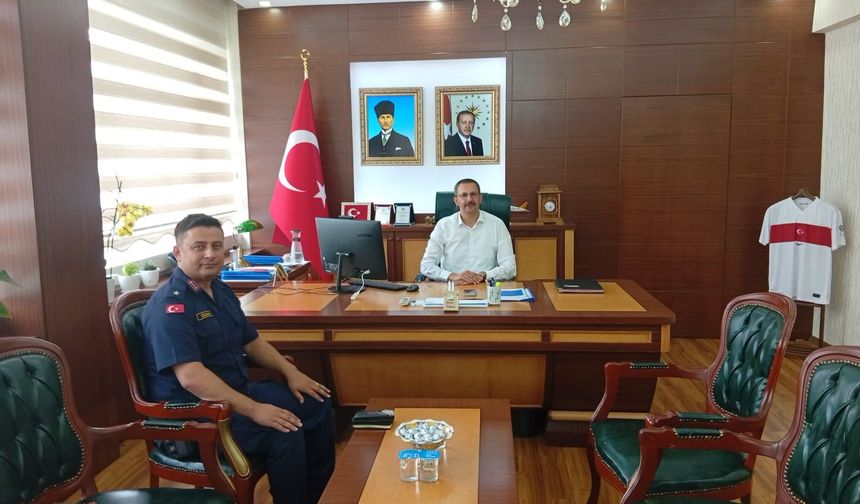 Kaymakam Özderin, Yeni İlçe Jandarma Komutanını Kabul Etti
