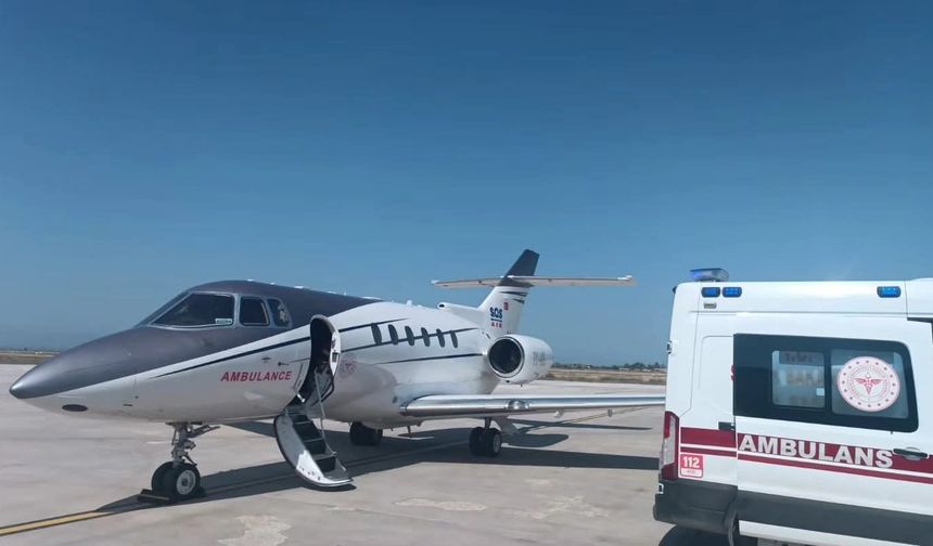 1 aylık bebek için uçak ambulans havalandı