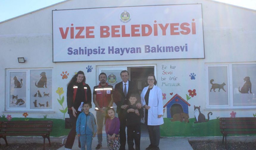 Vize’de Çocuklardan Sahipsiz Hayvan Bakımevine Anlamlı Ziyaret