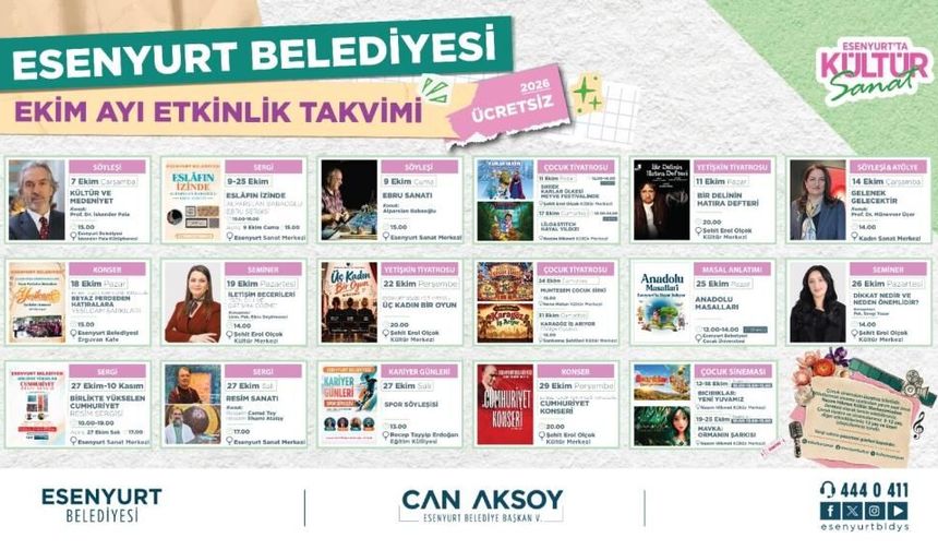 Esenyurt’ta Ekim ayı Kültür ve Sanat etkinlikleri başlıyor