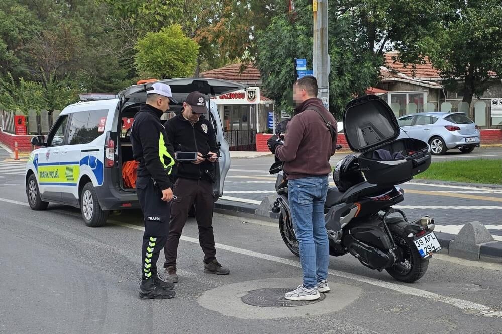Hayrabolu'da motosiklet sürücülerine yönelik denetim