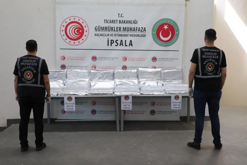 İpsala Sınır Kapısı’nda 65 kilo uyuşturucu ele geçirildi